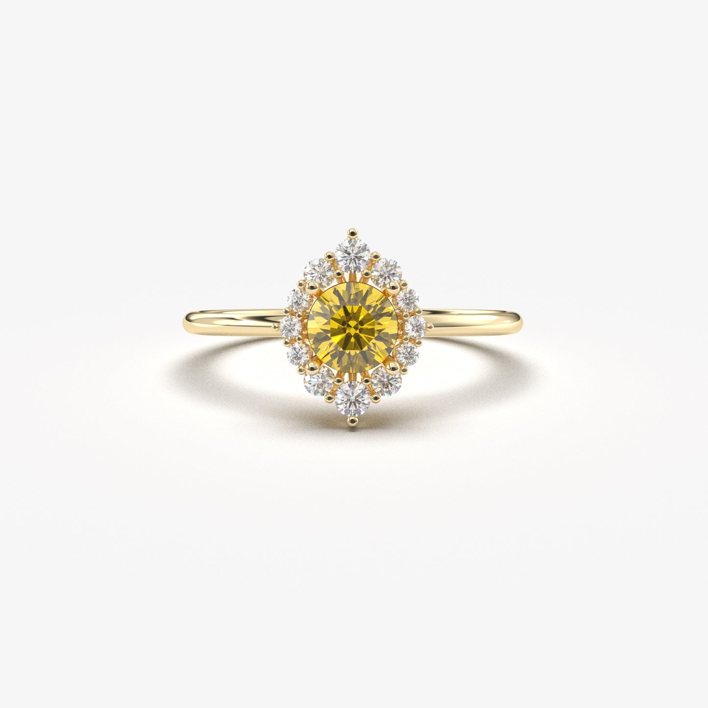 14K Gold Citrine and Diamond Ring - 8S62CIT