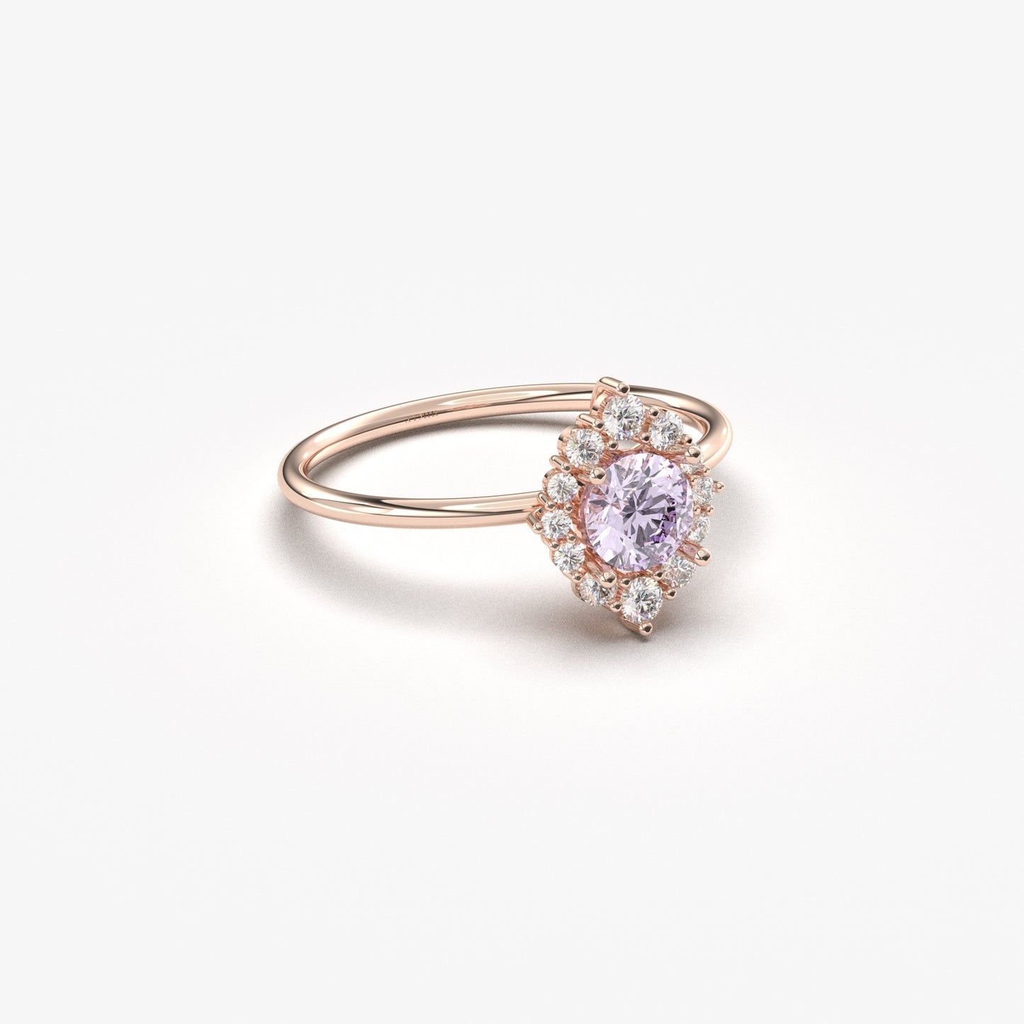 18K Gold Lavender and Cz Ring - 8S62LAV