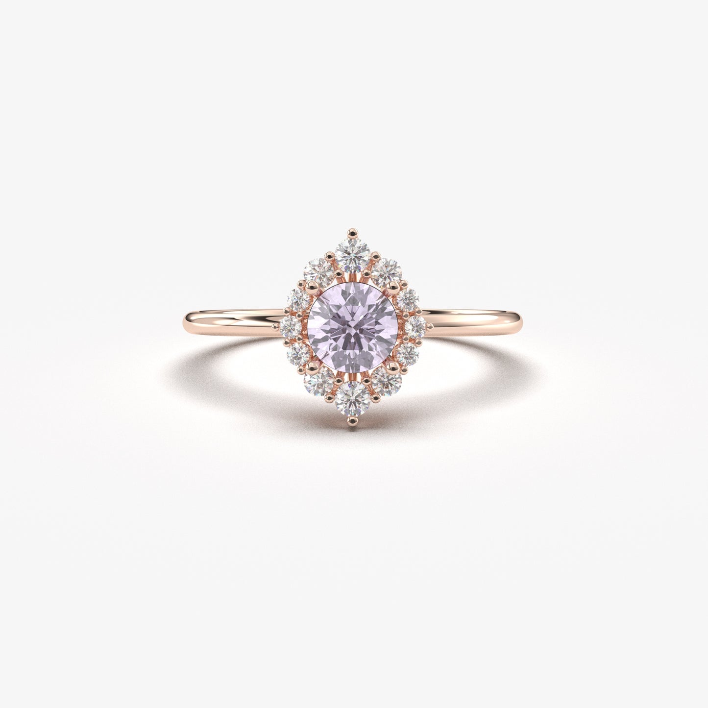 18K Gold Lavender and Cz Ring - 8S62LAV