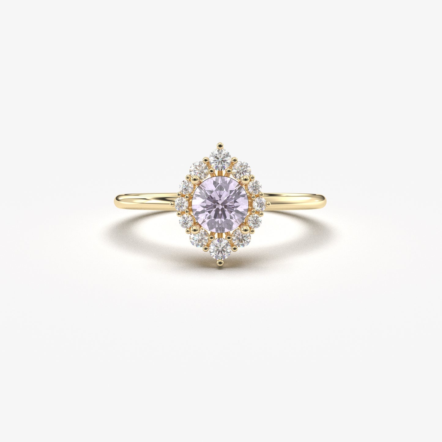 18K Gold Lavender and Cz Ring - 8S62LAV