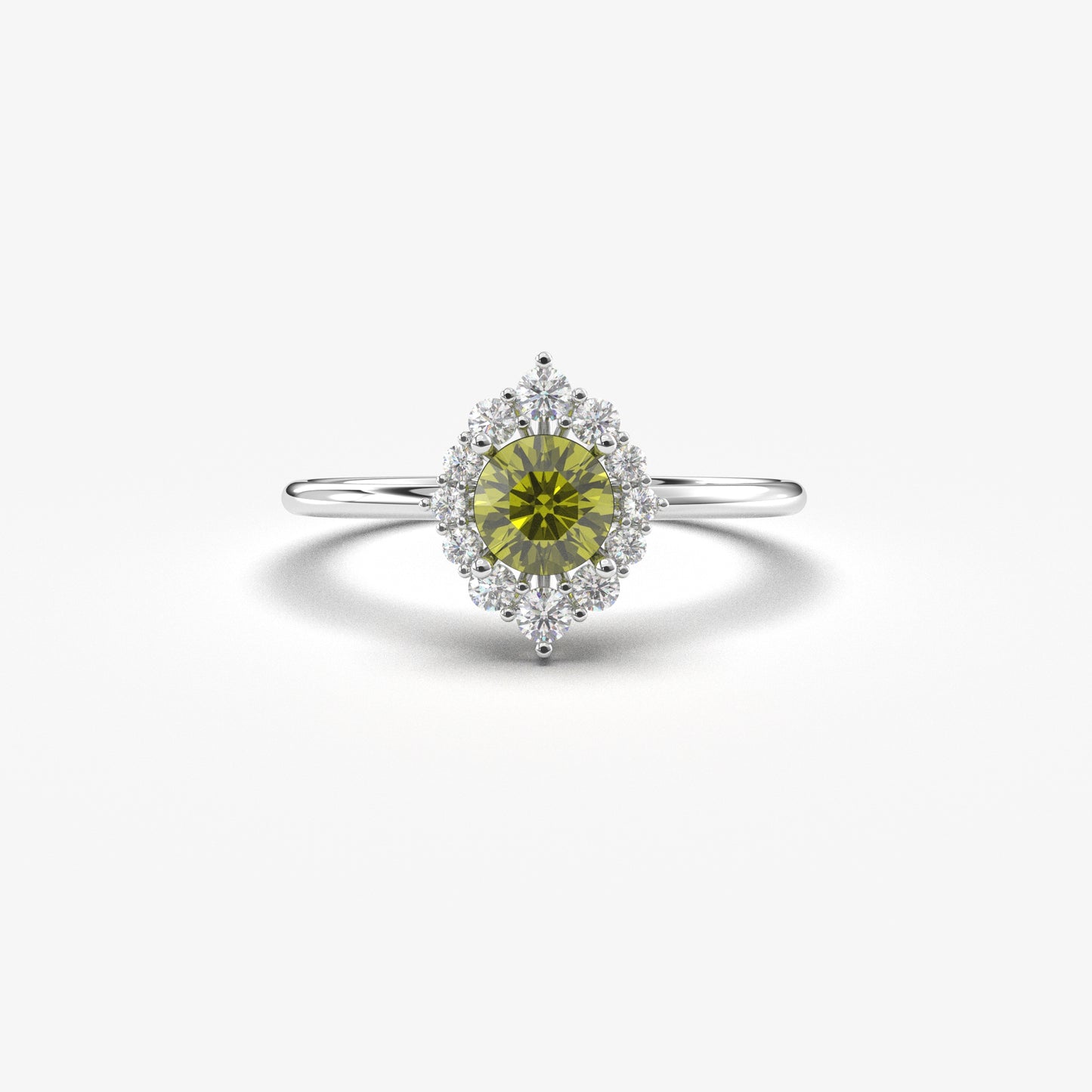 10K Gold Solitaire Peridot and Cz Ring - 8S62PER