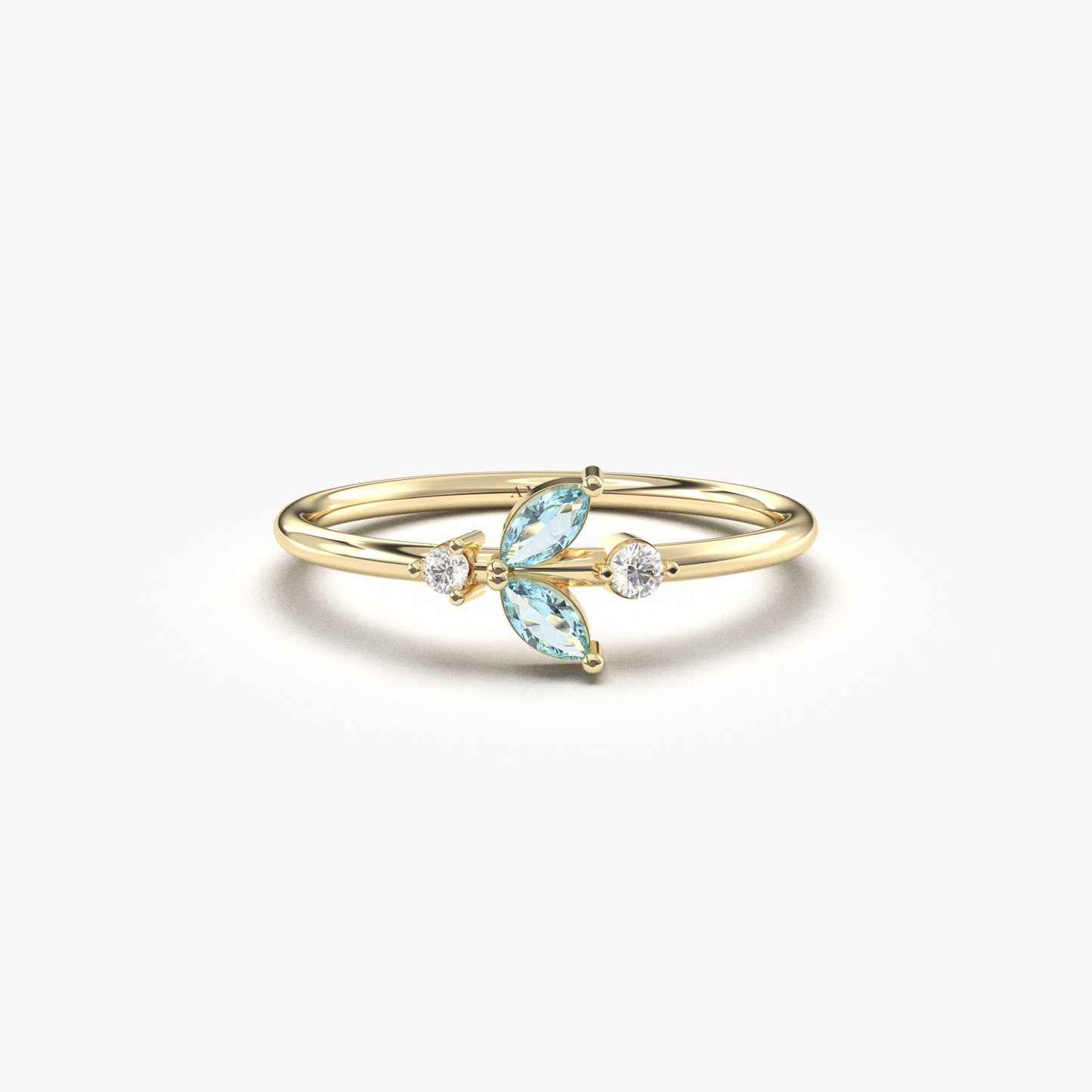 14K Gold Marquise and Diamond Ring - 8S8AQUA