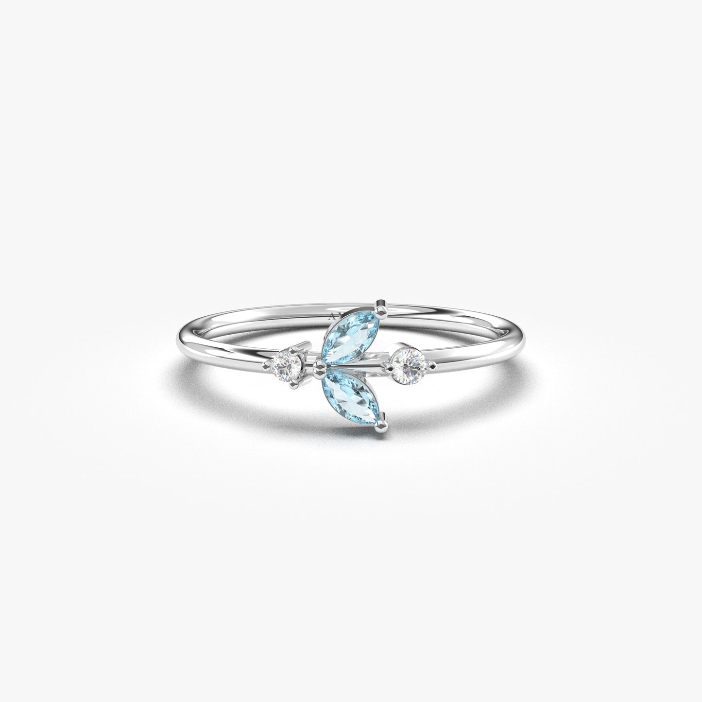 14K Gold Marquise and Diamond Ring - 8S8AQUA