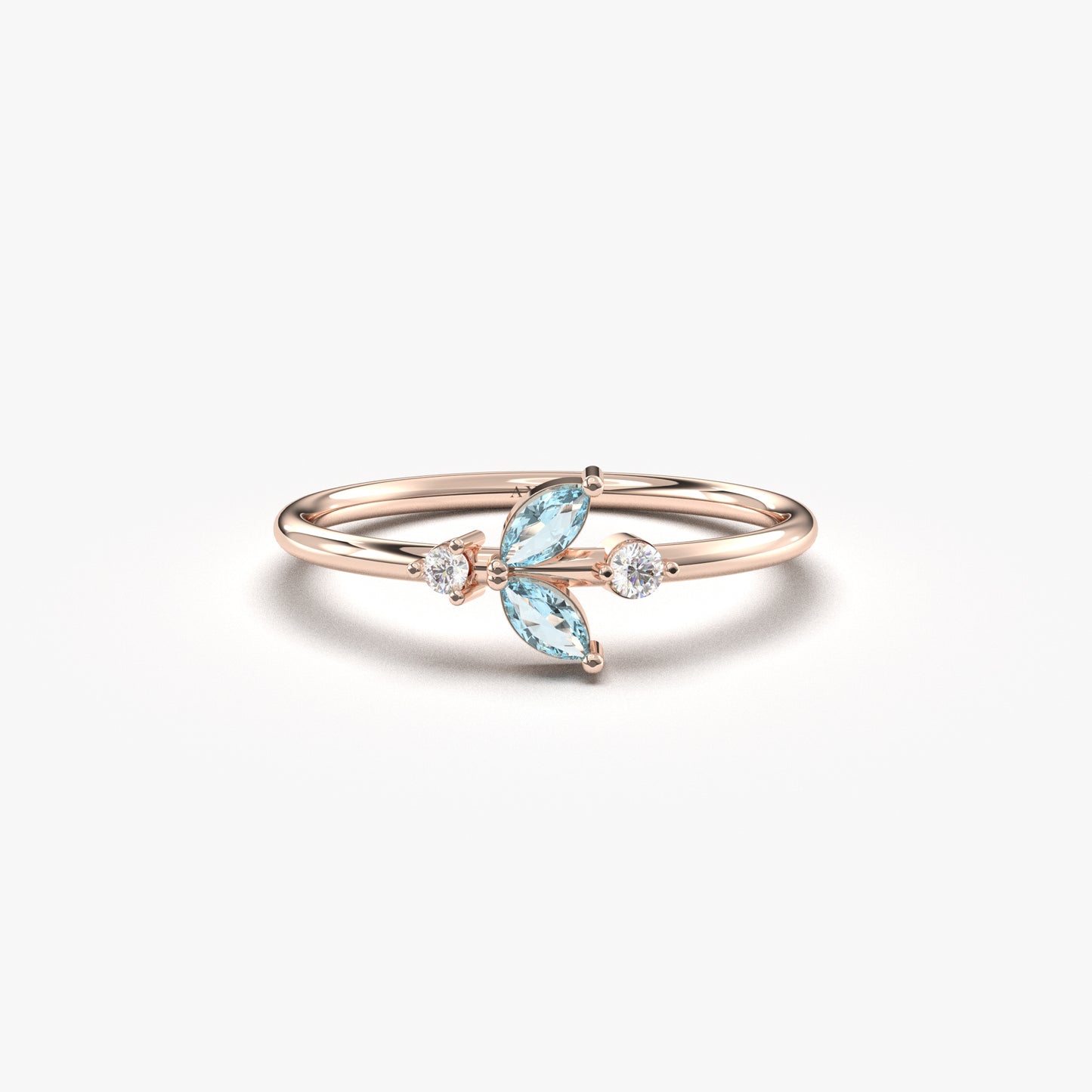 14K Gold Marquise and Diamond Ring - 8S8AQUA