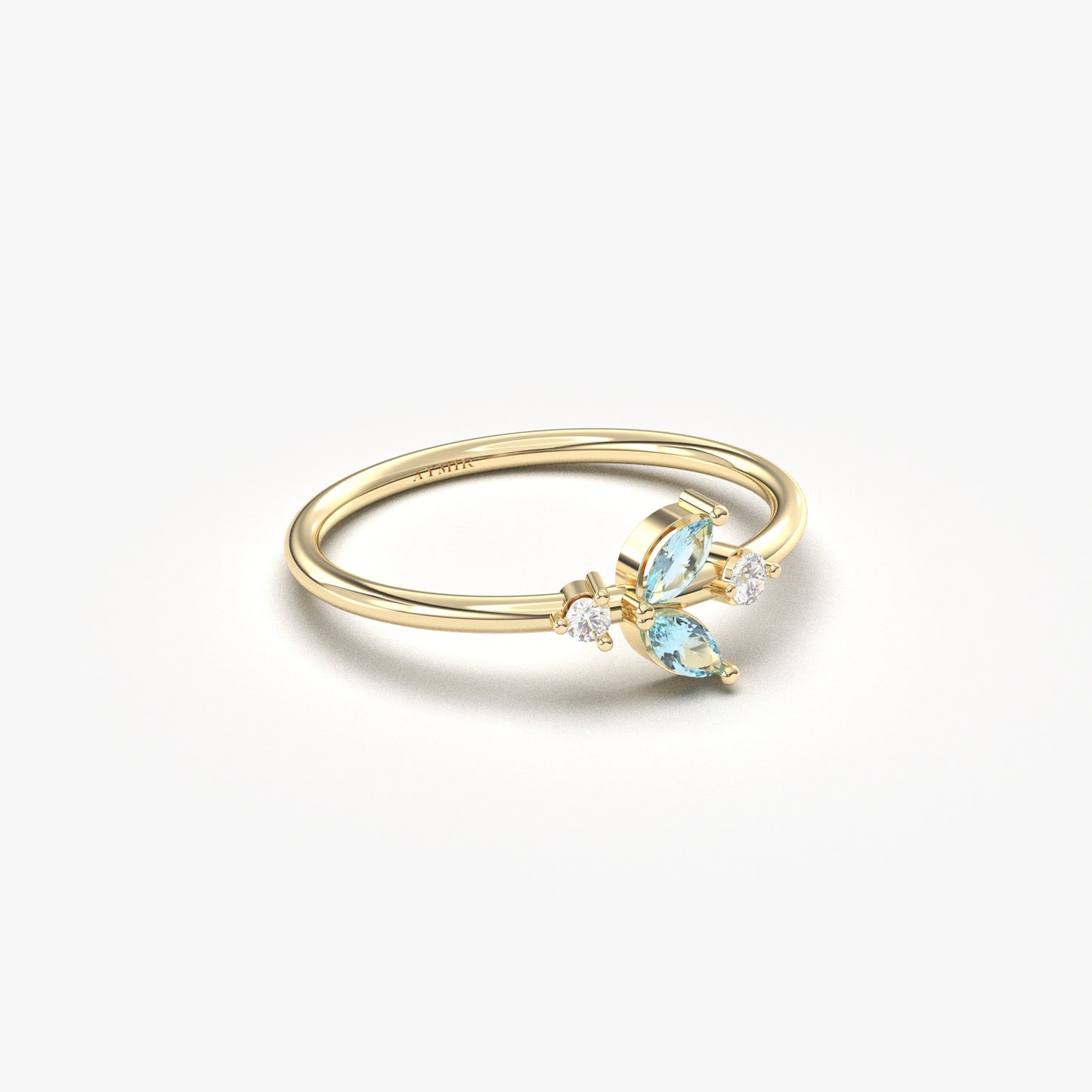 14K Gold Marquise and Diamond Ring - 8S8AQUA