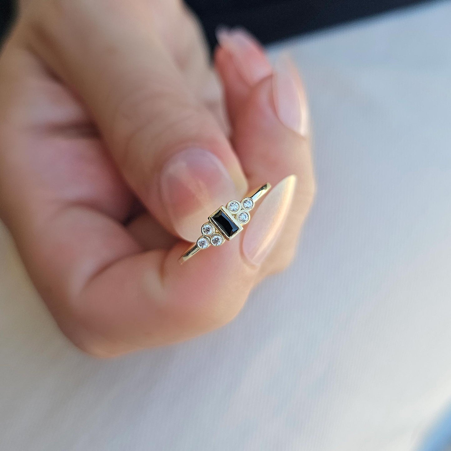 14K Gold Baguette and Diamond Ring - 8S81BLK
