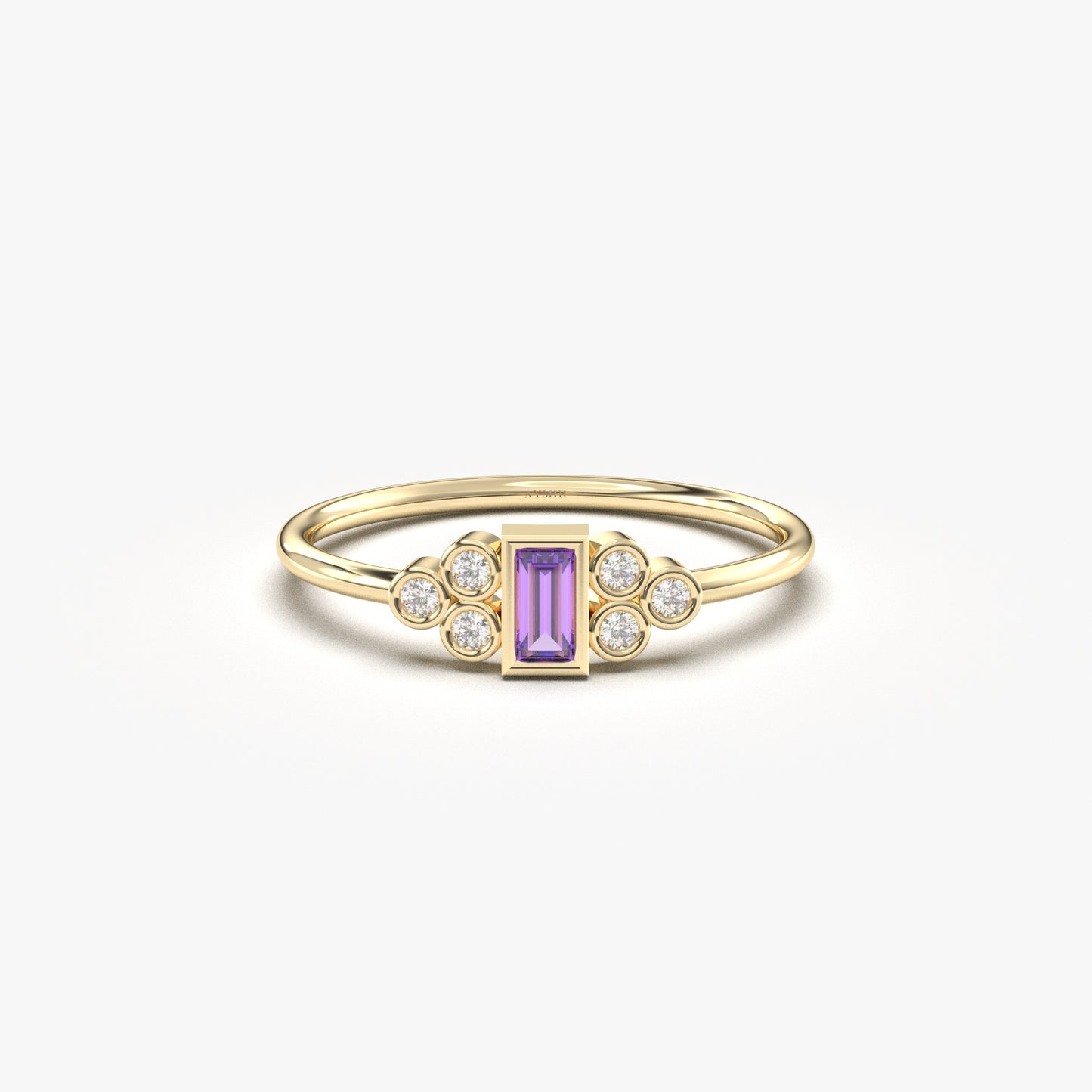 18K Gold Baguette and Cz Ring - 8S81AME