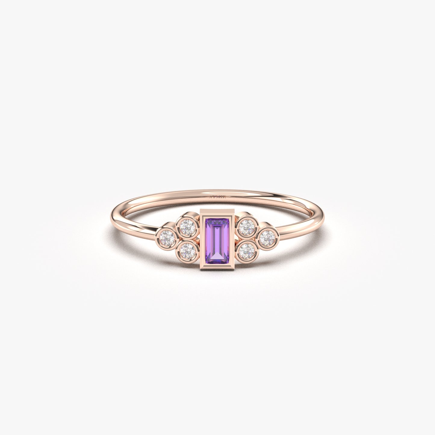 18K Gold Baguette and Cz Ring - 8S81AME