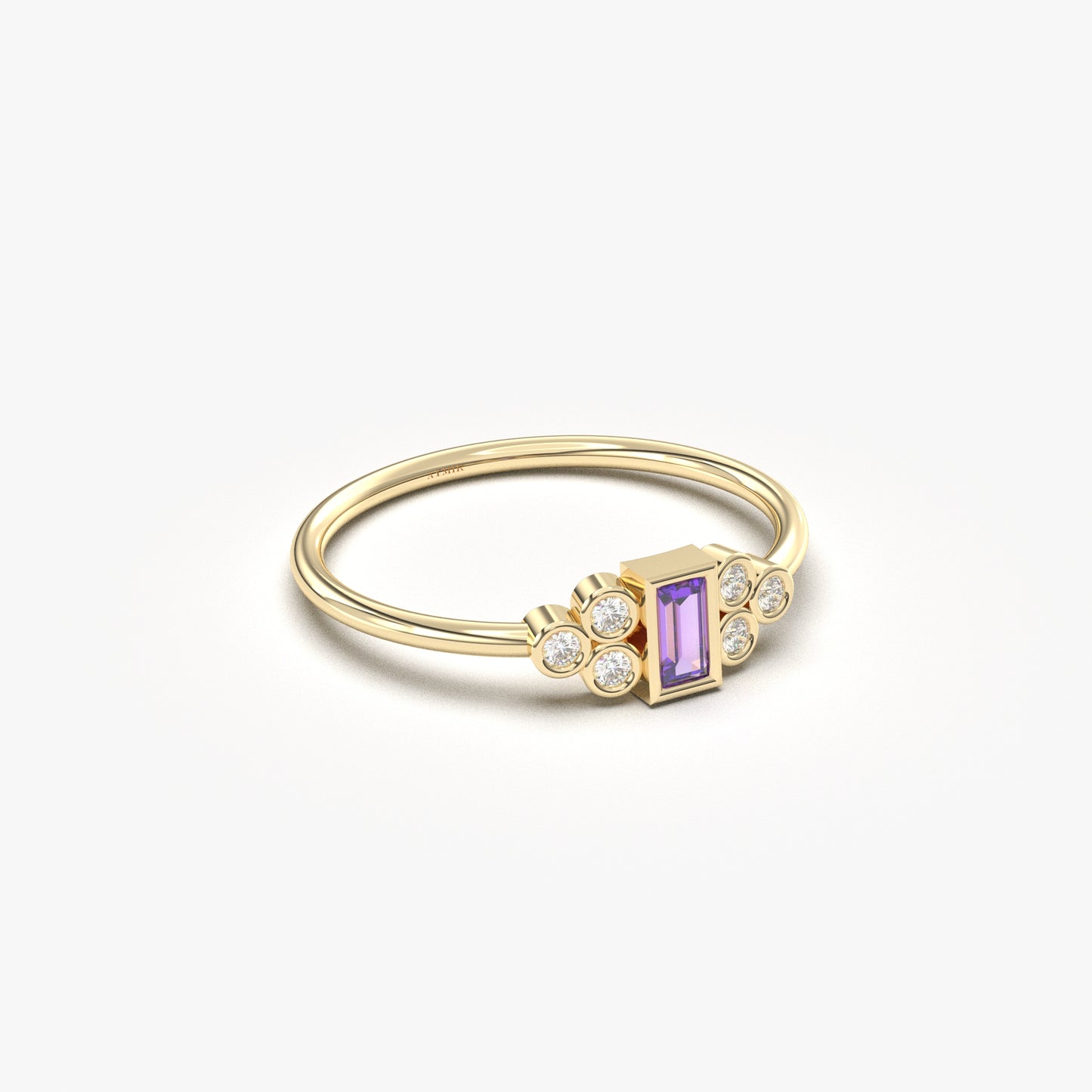 18K Gold Baguette and Cz Ring - 8S81AME