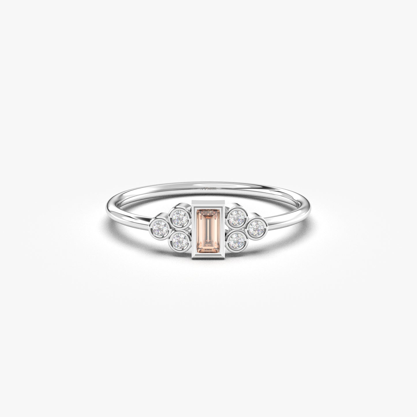10K Gold Baguette Champagne and Cz Ring - 8S81CHMP