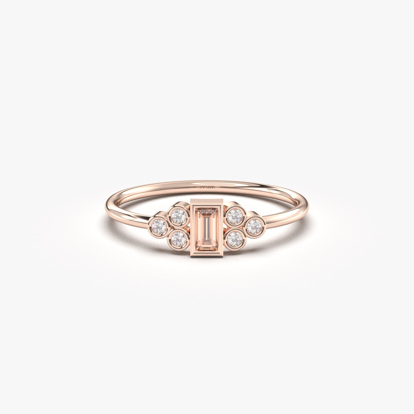 14K Gold Baguette Champagne and Diamond Ring - 8S81CHMP