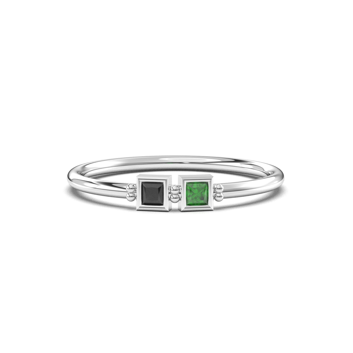 10K Gold Personalized 2 Stone Birthstone Family Ring - 2S198FAM2