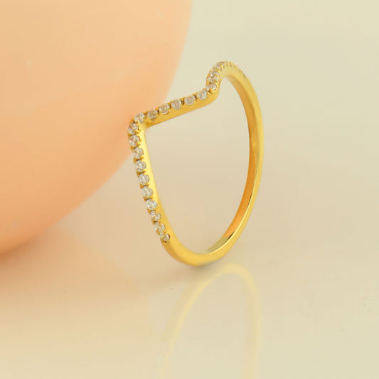 10K Gold ZigZag Ring - 2S204DIA