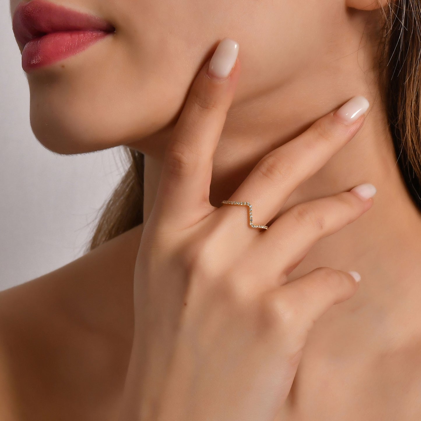 10K Gold ZigZag Ring - 2S204DIA