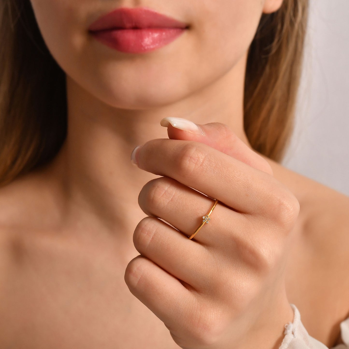 10K Gold Mini Polar Star Diamond Ring - 2S112