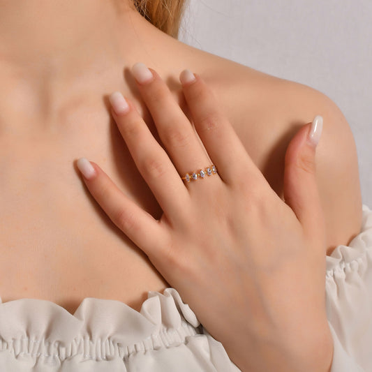 10K Gold 5 Stone Lavender Ring - 2S196LAV