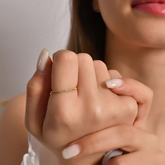 14K Gold Thin Wedding Diamond Ring - 2S118