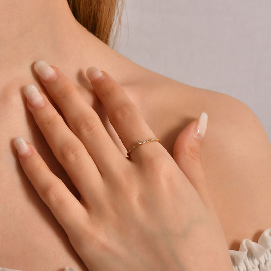 10K Elegant Thin Gold Ring - 2S141