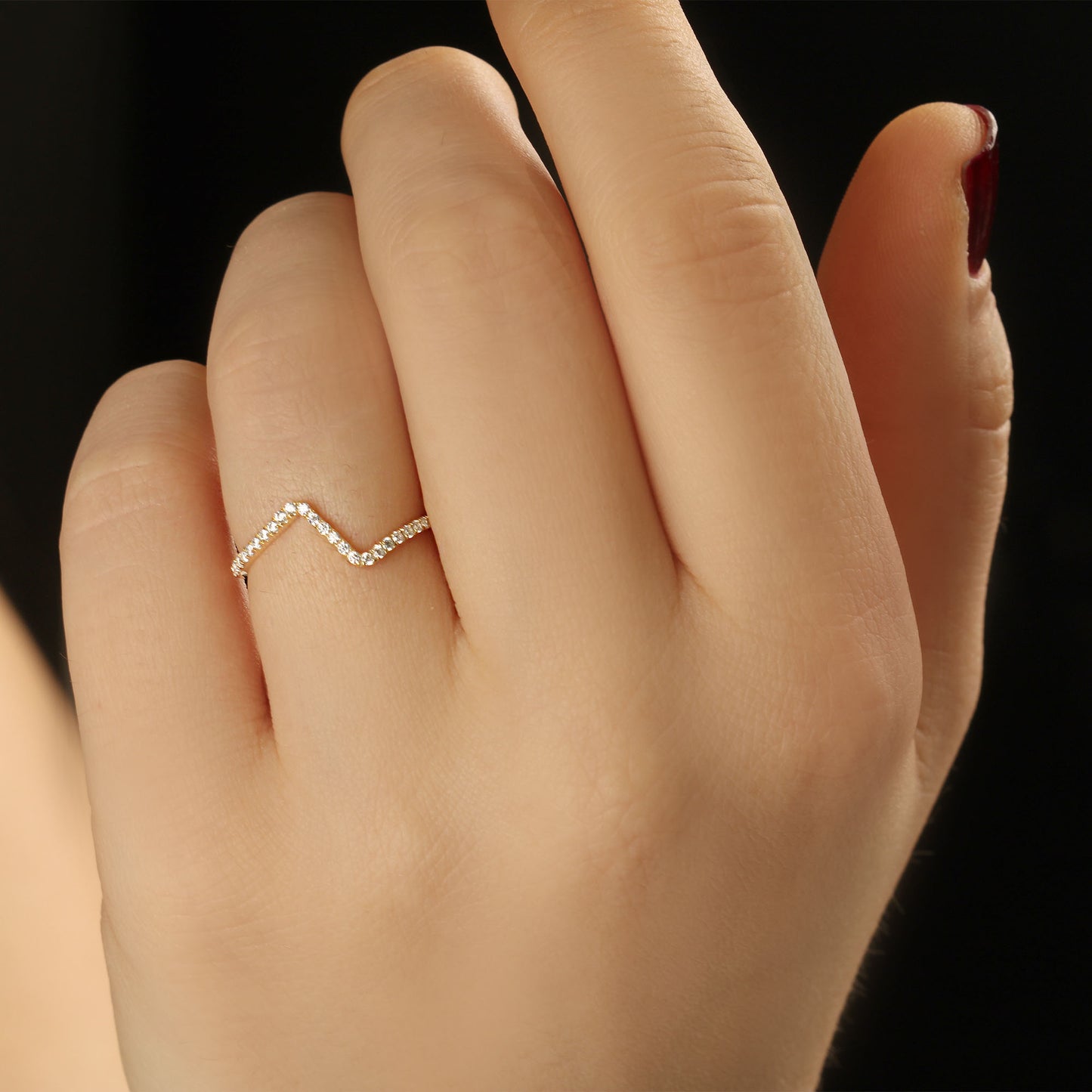 10K Gold ZigZag Ring - 2S204DIA