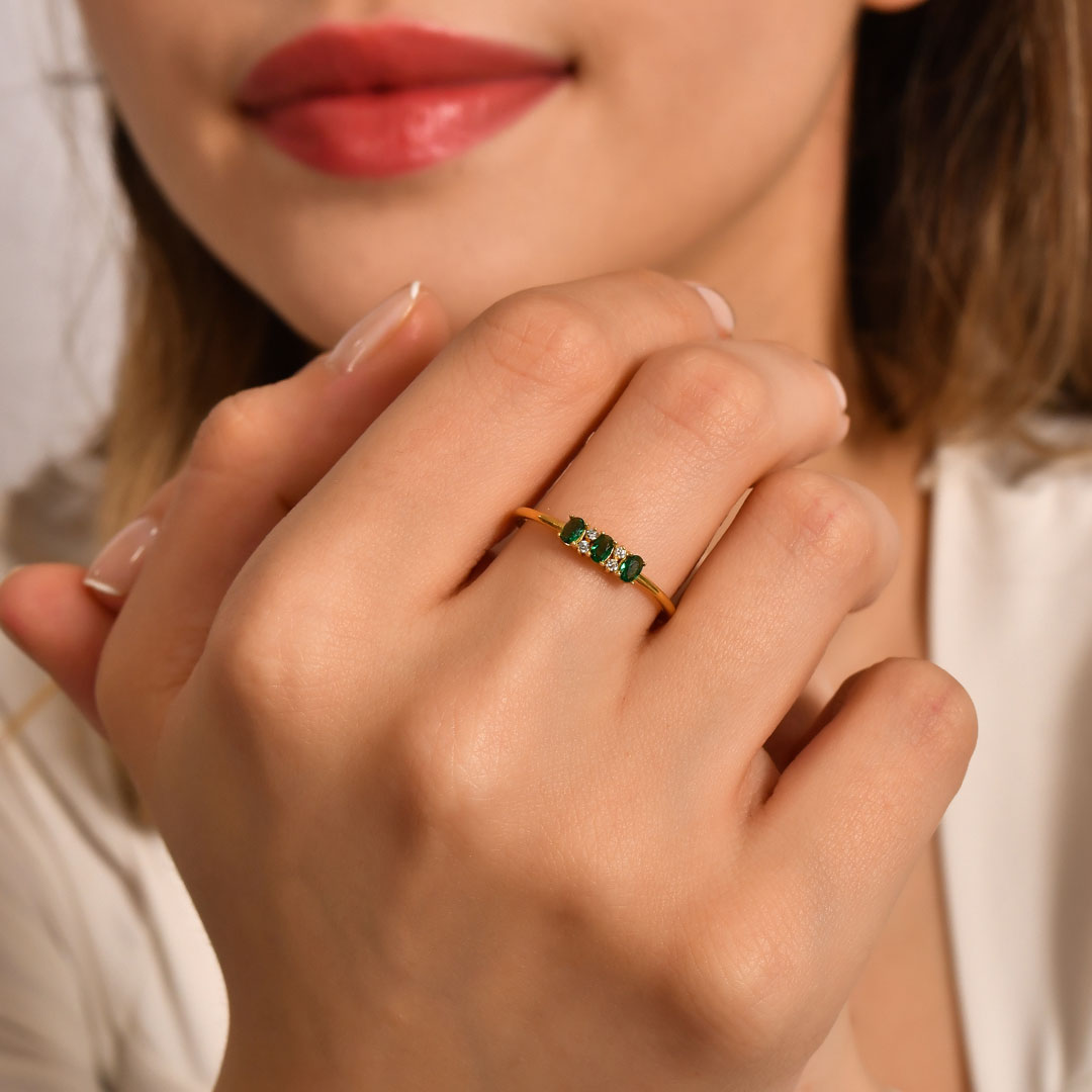 18K Gold Gemstone Rings
