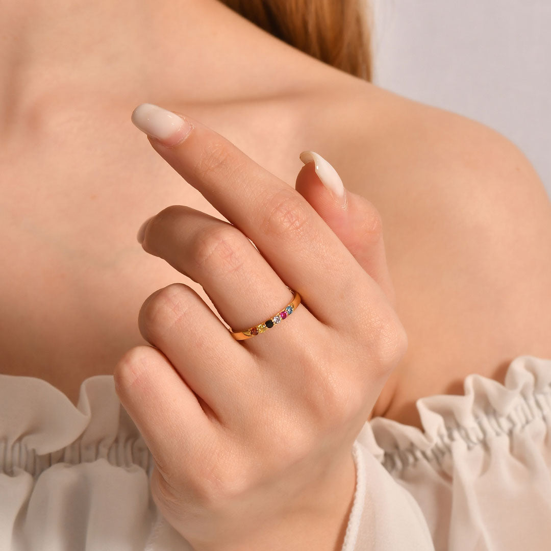 10K Gold Birthstone Rings