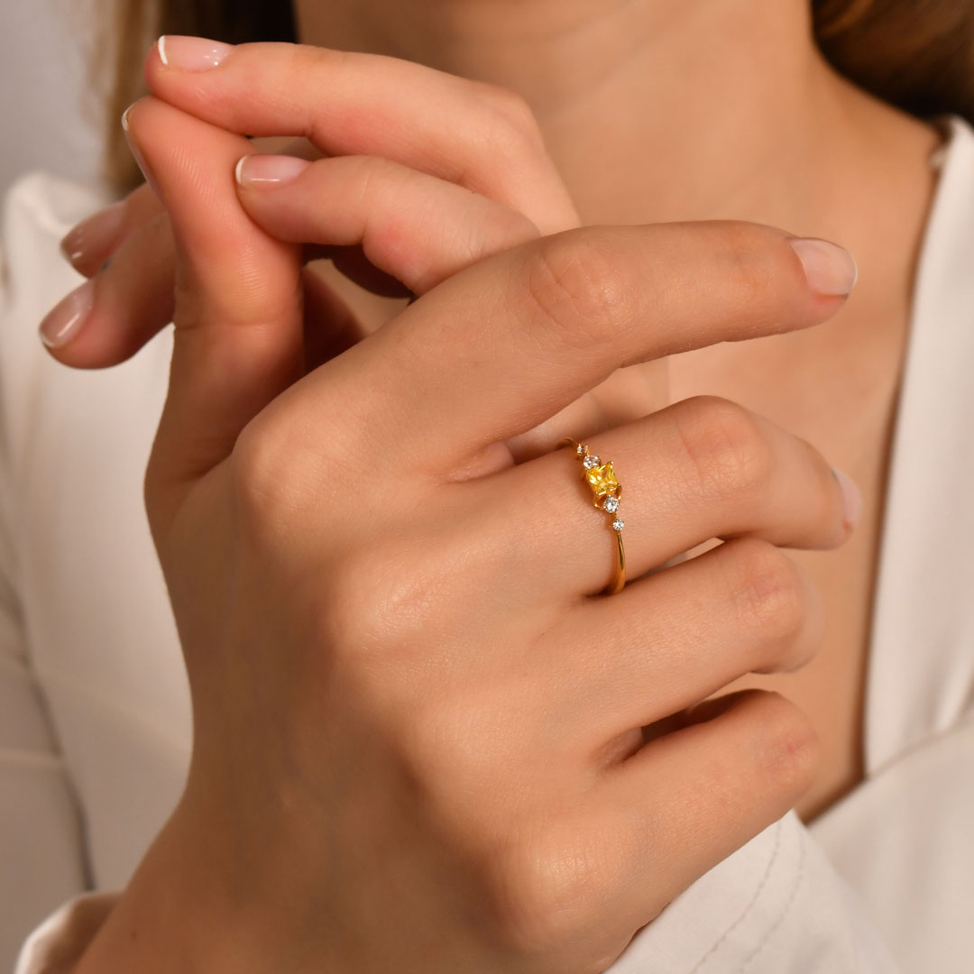 14K Gold Diamond Gemstone Rings