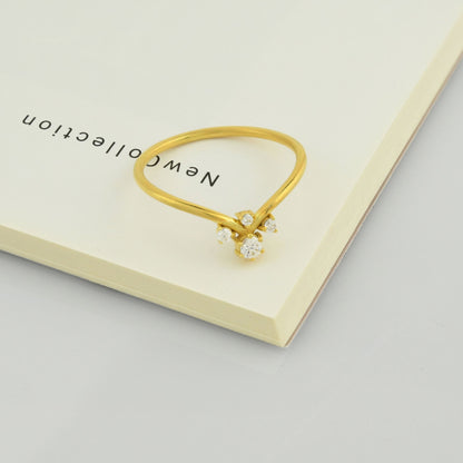 14K Stacking Curve Gold Ring - 2S163