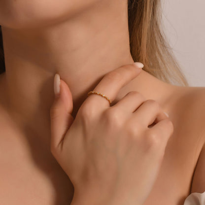 10K Gold Tiny Stackable Diamond Ring - 2S17