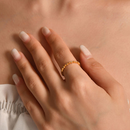 10K Gold Tiny Stackable Diamond Ring - 2S17