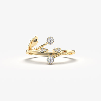 18K Gold Ivy Open Diamond Ring - LR141