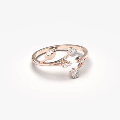 18K Gold Ivy Open Diamond Ring - LR141
