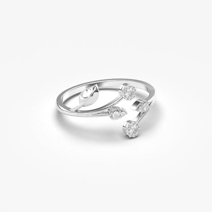 18K Gold Ivy Open Diamond Ring - LR141