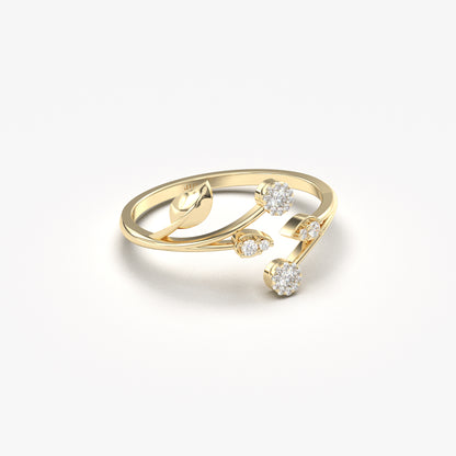 18K Gold Ivy Open Diamond Ring - LR141