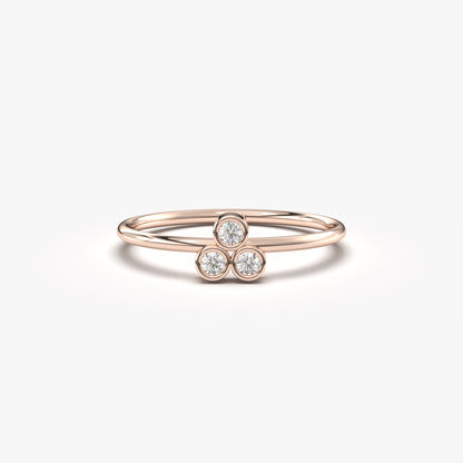 14K Gold Dainty Diamond Ring - 2S106