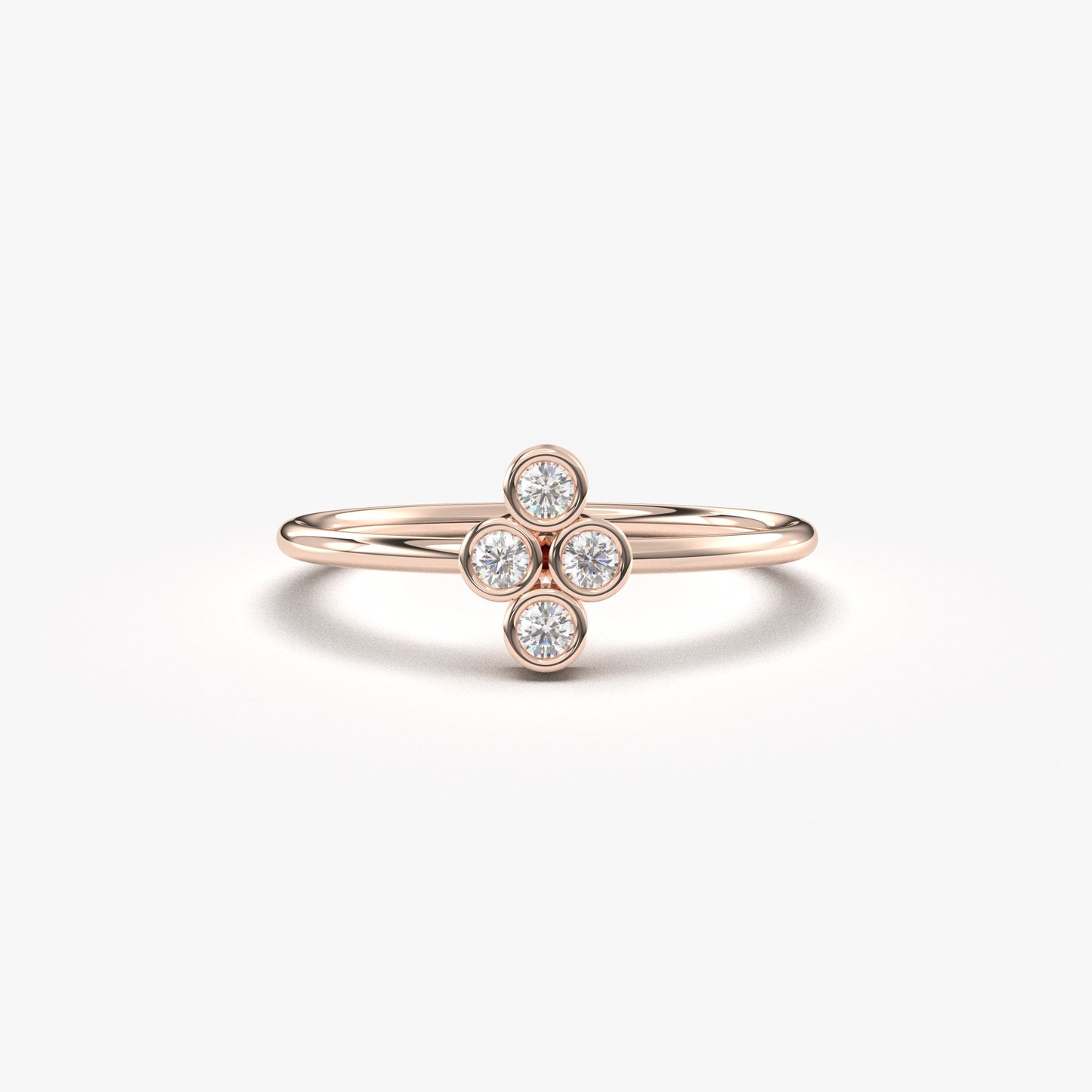 18K Gold Delicate Diamond Ring - 2S107