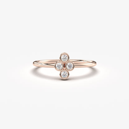 18K Gold Delicate Diamond Ring - 2S107