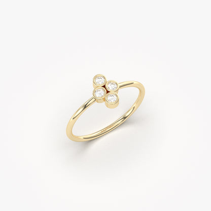 18K Gold Delicate Diamond Ring - 2S107