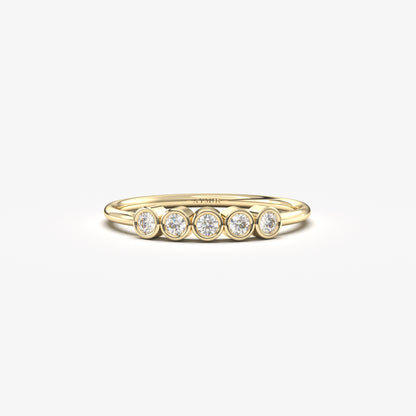 10K Gold Five Stone Diamond Ring - 2S108