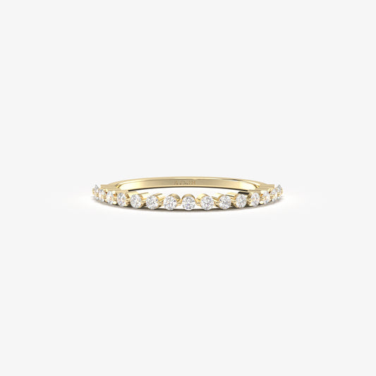 10K Gold Minimalist Wedding Diamond Ring - 2S10