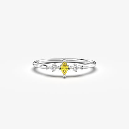 10K Gold Marquise Citrine Ring - 2S111CIT