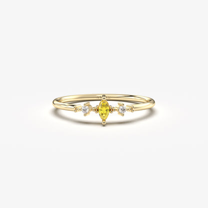 10K Gold Marquise Citrine Ring - 2S111CIT
