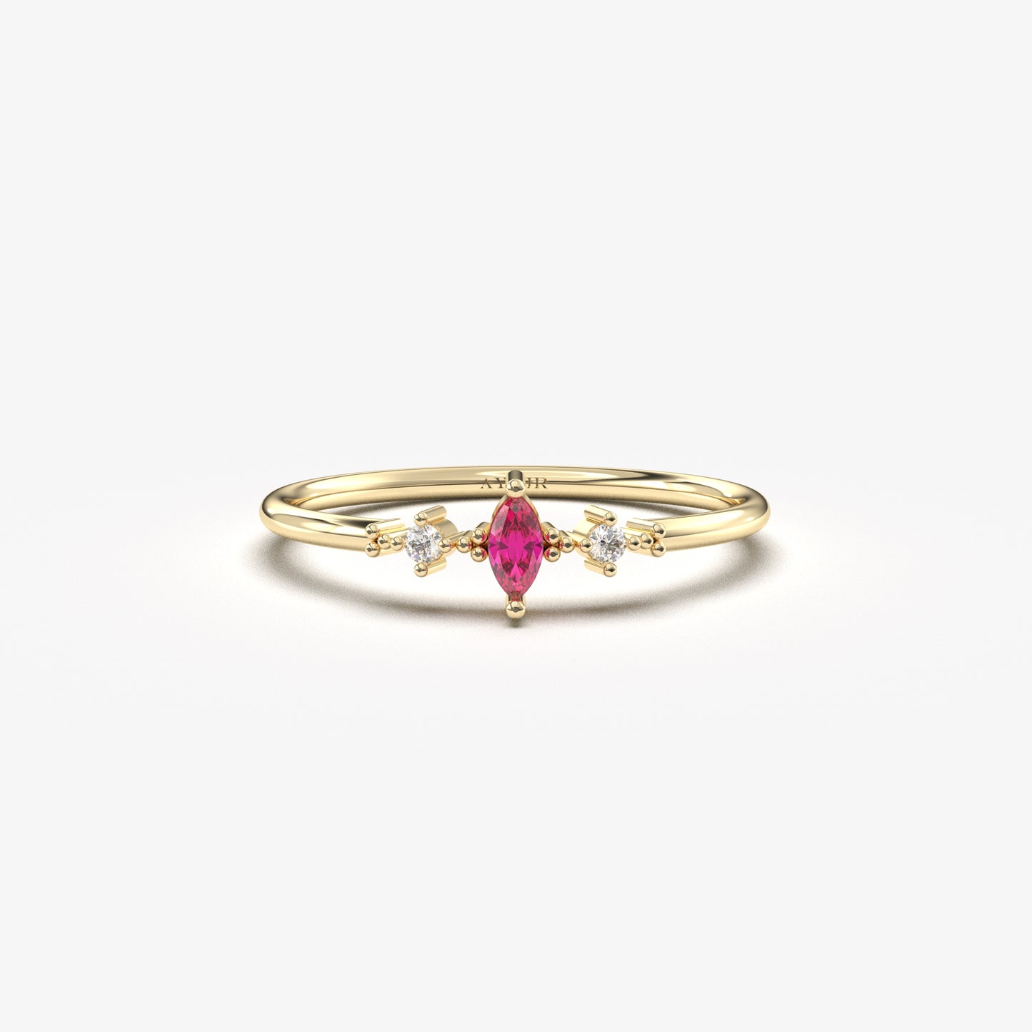 10K Gold Marquise Ruby Ring - 2S111RBY