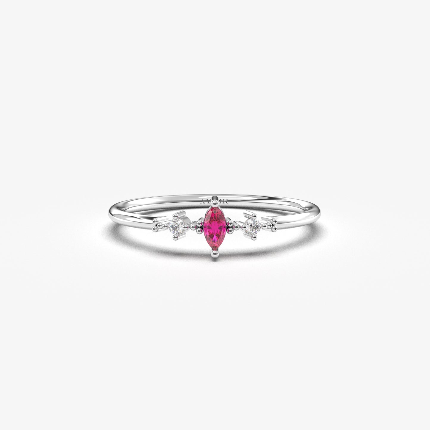 10K Gold Marquise Ruby Ring - 2S111RBY