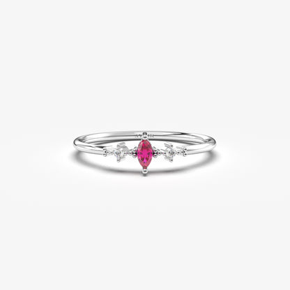 10K Gold Marquise Ruby Ring - 2S111RBY