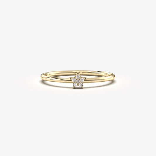 10K Gold Mini Polar Star Diamond Ring - 2S112