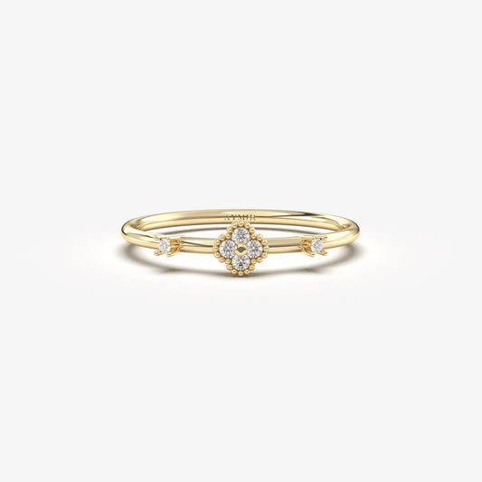 18K Gold Delicate Diamond Ring - 2S119