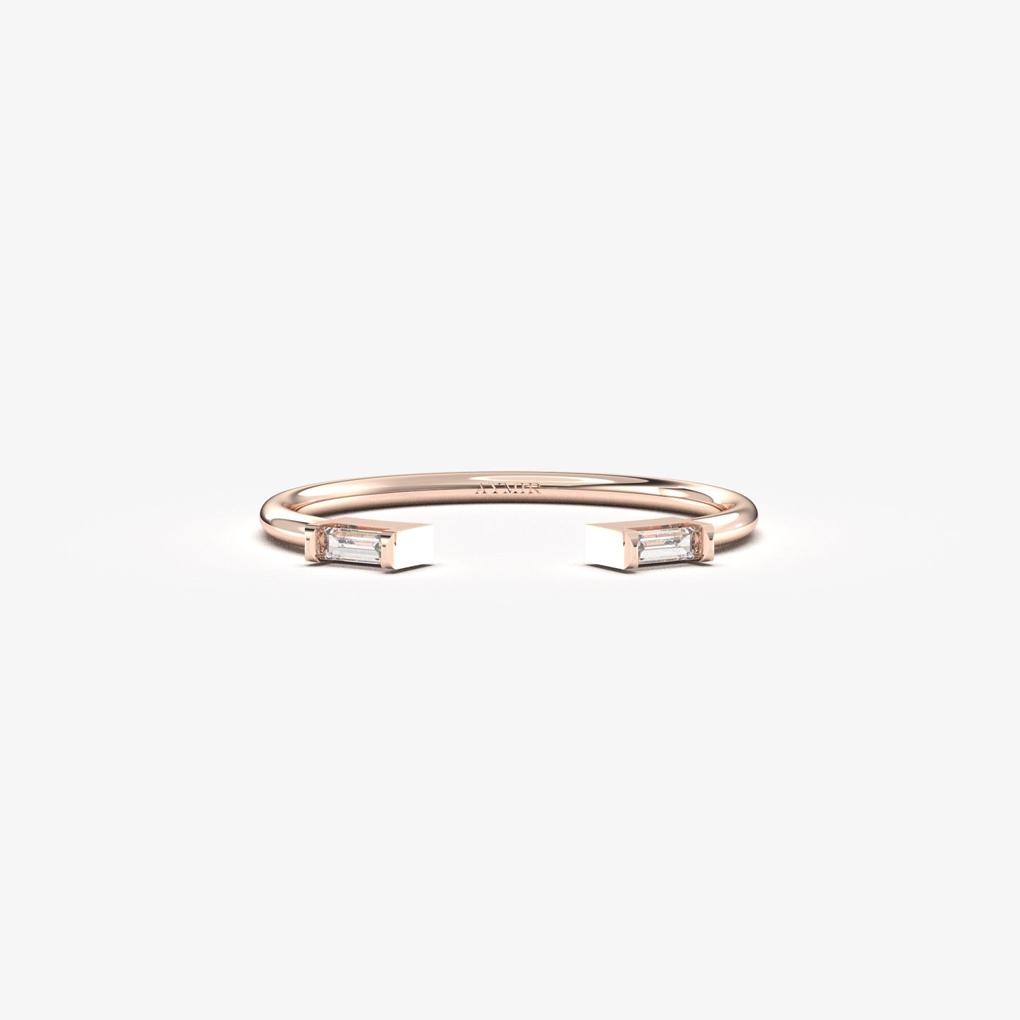 14K Gold Open Baguette Ring - 2S11DIA