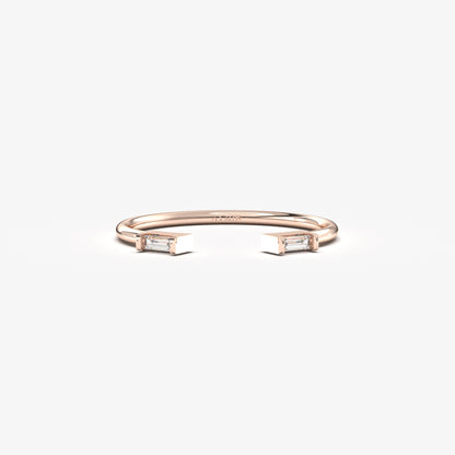 14K Gold Open Baguette Ring - 2S11DIA