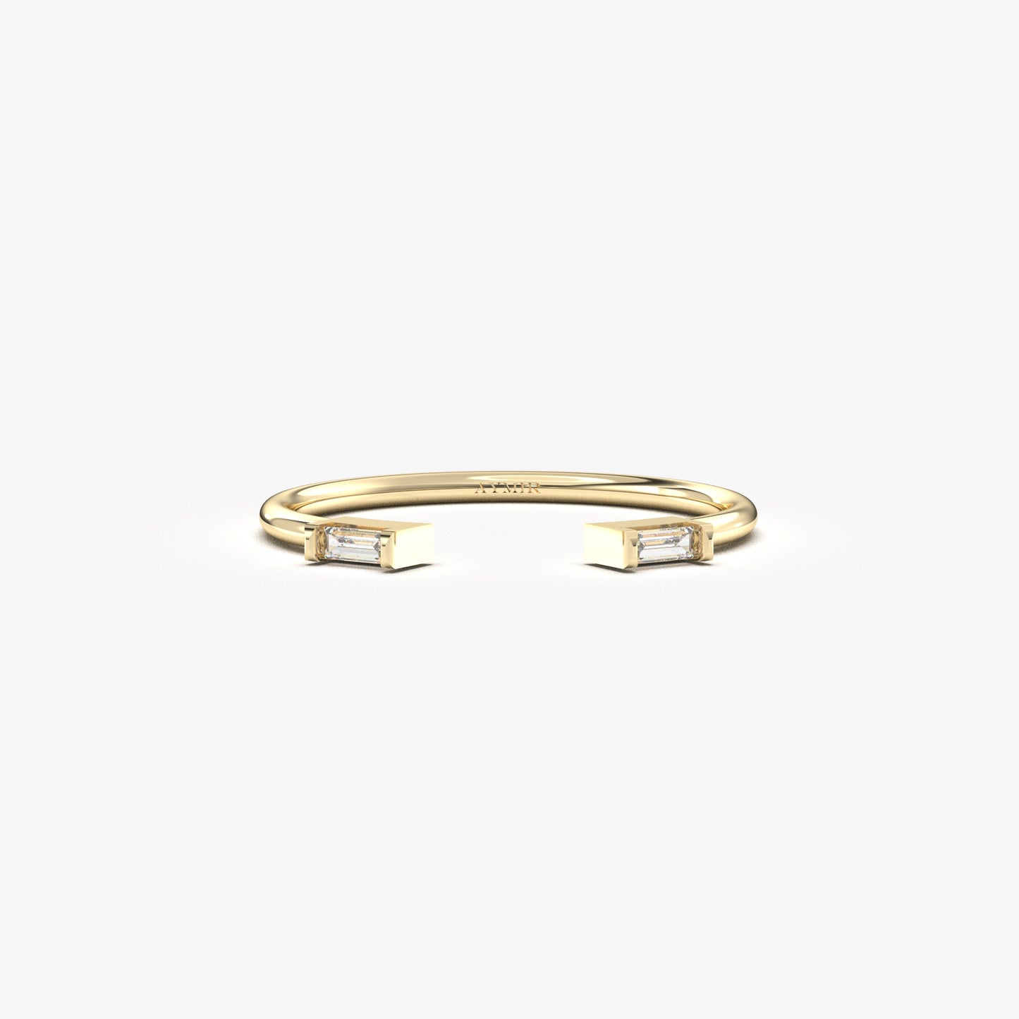 14K Gold Open Baguette Ring - 2S11DIA