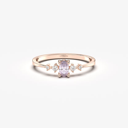 14K Gold Oval Lavender Ring - 2S121LAV